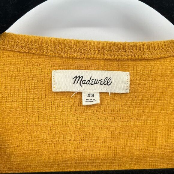 MADEWELL Mustard Yellow V-Neck Wrap Tie Sleeveless Tank Top Size XS - Picture 6 of 7